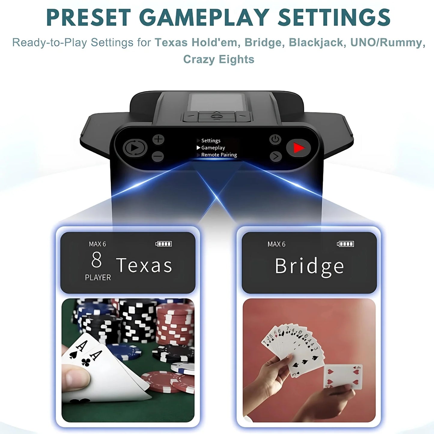 2-in-1 Automatic Card Shuffler & Dealer