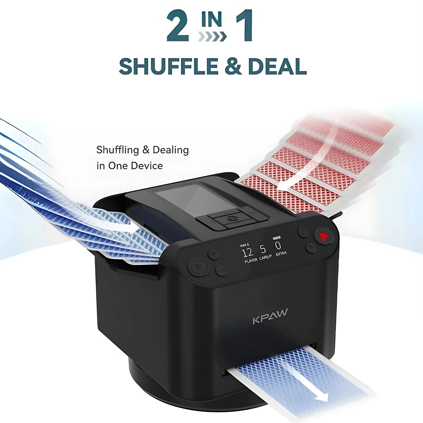 2-in-1 Automatic Card Shuffler & Dealer